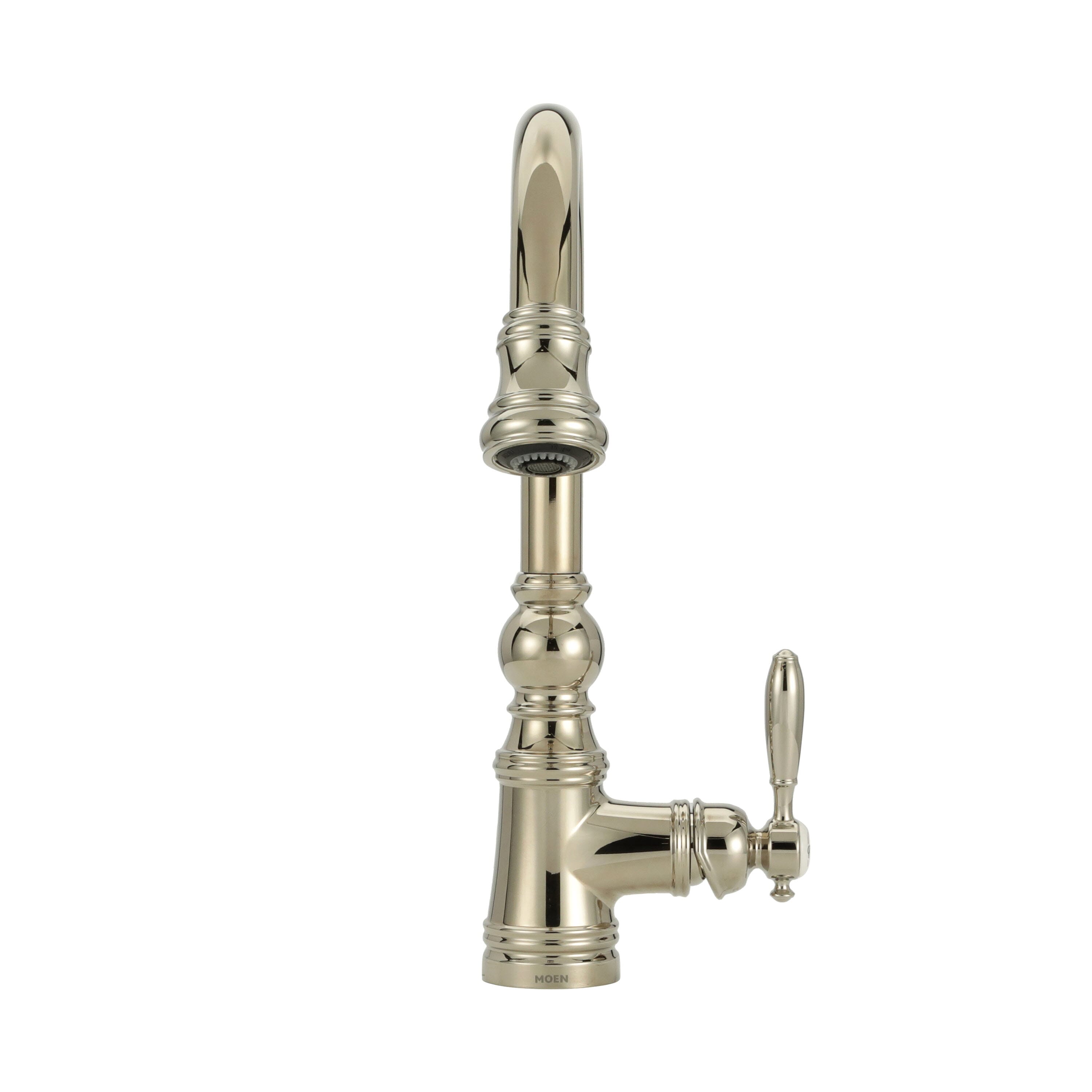 Weymouth Polished nickel One-Handle High Arc Pulldown Bar Faucet